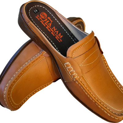 Dép Bít Mũi Nam Da Bò Thật HÀ NAM Cao Cấp GSB2032