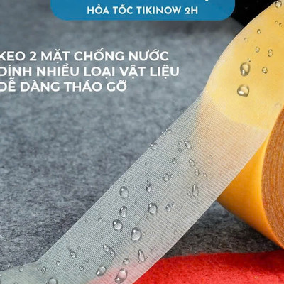 10mm*10m COMBO 2 CUỘN Keo 2 Mặt Sợi Thủy Tinh Cường Lực Dán Thảm Trải Sàn, Keo Chống Nước, Không Để Vết Keo