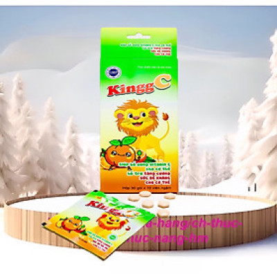 Viên ngậm Kingg C (Hộp 30 gói * 10 viên ngậm )- Hỗ trợ tăng cường sức đề kháng cho cơ thể