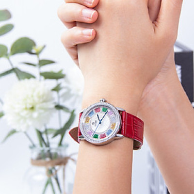 【START】đồng hồ nữ Mặt số nạm kim cương đồng hồ thạch anh Nhiều màu sắc để lựa chọn đồng hồ dây đai thiết kế mỏng