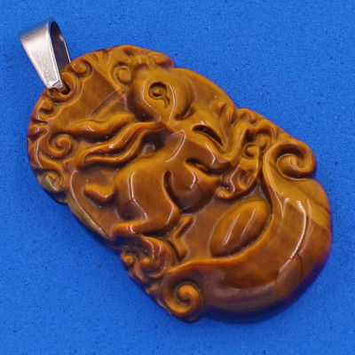 Mặt dây chuyền tuổi Mão đá mắt hổ 3.6cm - Mặt size nhỏ