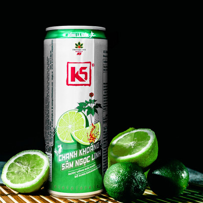 Nước Tăng Lực K5 Sâm Ngọc Linh Lon Lẻ Vị Chanh Khoáng (320ml/Lon)