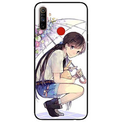 Ốp lưng dành cho Realme C3 mẫu Cô Gái Ngồi Cầm Dù