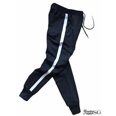 (Size đến 110Kg) Quần thun bo phối sọc nam nữ chất đẹp, dày dặn