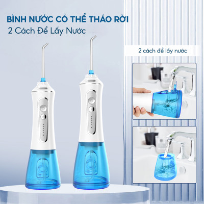 Tăm nước cầm tay h2ofloss hfp11, phiên bản mới nhất với dây sạc usb Type C và tăng cường khả năng chống nước