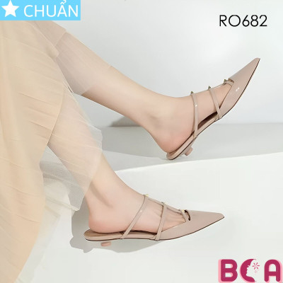 Dép Guốc Nữ Cao Gót 4cm Thời Thượng RO682 ROSATA tại BCASHOP Chất Liệu PU Cao Cấp, Dáng Nhọn Sang Trọng
