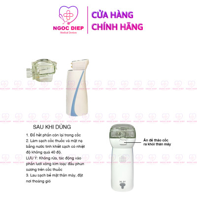 Máy xông khí dung cầm tay OROMI LT-N200/LT-N210 - Xông mũi họng siêu âm không tiếng ồn cao cấp