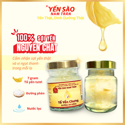 [Combo 2 Hộp ] Yến Chưng Đường Ăn Kiêng NAM TRÂN 7 gram Tổ Yến Tươi, cung cấp dinh dưỡng. Hộp ( 6 lọ x 70 ml )