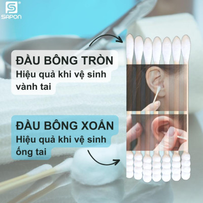 [Lố 12 hộp] Tăm bông vệ sinh người lớn YUMY thân nhựa [TB01-026] hộp 200 que