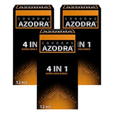 Combo 3 Bao Cao Su 4 In 1 Gân, Gai, Mỏng, Kéo Dài Quan Hệ A z o dra (12 Cái / Hộp)