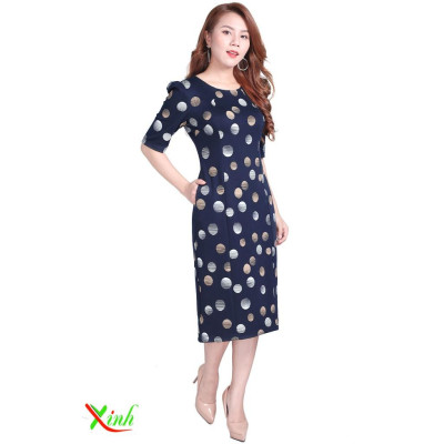 Đầm suông bi hiệu ứng ThoiTrangXinh DL657