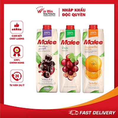 COMBO 3 Hộp Nước Ép Nho + Quýt + Cherry Malee 1L
