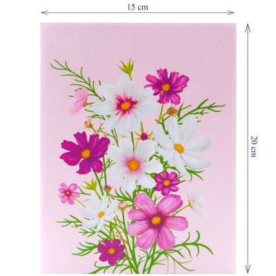 Thiệp 3D Pop Up Hoa Cánh Bướm (Cosmos) – Thiệp Hoa Chúc Mừng, Sinh Nhật, Lãng Mạn, F42