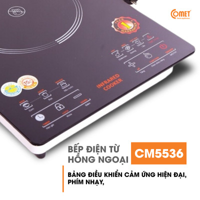 Bếp Hồng Ngoại Cảm Ứng Comet CM5536 – Hàng chính hãng -  Công Suất 2000W, Mặt Kính Chịu Lực, Đa Chức Năng, Bảo Hành 12 Tháng 