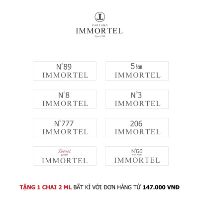 [QUÀ TẶNG] Nước hoa test IMMORTEL Paris 2ml bất kì - Chính hãng Pháp