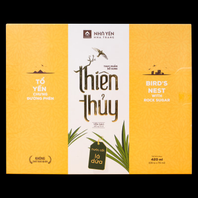 Đặc Sản Khánh Hòa - Nước Yến Sào Thiên Thủy - Vị Lá Dứa - Nhà Yến Nha Trang - Hộp 6 Lọ - Có Đường - Tổ Yến Chưng Sẵn - Nước Yến Chưng Sẵn - Hàng Chính Hãng