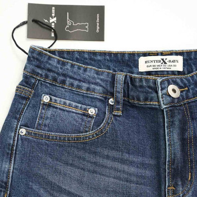 Quần Short Jeans Nam Cao Cấp HUNTER X-RAYS  Form Slimfit Thun Màu Xanh S58