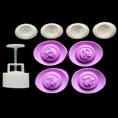 Khuôn trung thu lò xo, khuôn ép xôi 4 thỏi vàng Phúc Lộc Thọ Tài - Mã số 1024