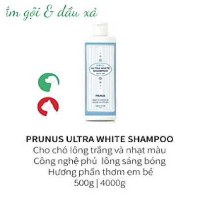 Sữa Tắm Siêu Trắng Lông Chó Mèo Prunus Ultra White Shampoo 500g