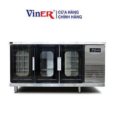 [HÀNG CHÍNH HÃNG] Tủ bàn lạnh 1m8 cánh kính Viner