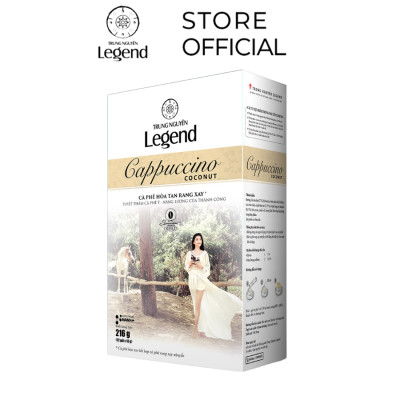 Combo 2 Hộp Cà Phê Trung Nguyên Legend Cappuccino Coconut – Hộp 12 Gói – Cà Phê Dừa Thơm Béo, Đậm Hương Vị Nhiệt Đới