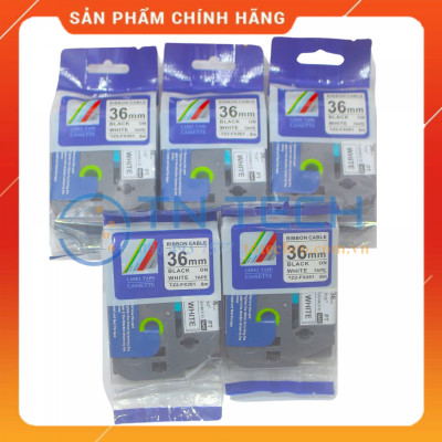 Nhãn In TZ2-FX261 - Đen nền trắng 36mm x 8m - Dùng cho máy in BROTHER - AIMO - PUTY [Hàng nhập khẩu]