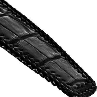 Thắt Lưng Nam Da Cá Sấu Đan Viền Bản Lớn Gai Huy Hoàng HT4701 - Đen