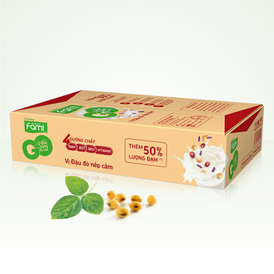 Thùng Sữa Đậu Nành Vinasoy Famigo Đậu Đỏ Nếp Cẩm (200ml x 36 Hộp)