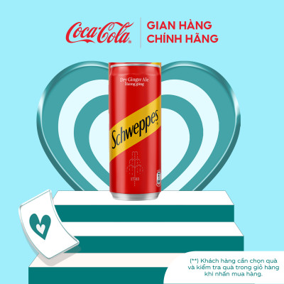 Lốc 24 lon Nước Giải Khát Có Gas Schweppes Dry Ginger Ale 320ml/LonCoca-Cola Official Store_TK