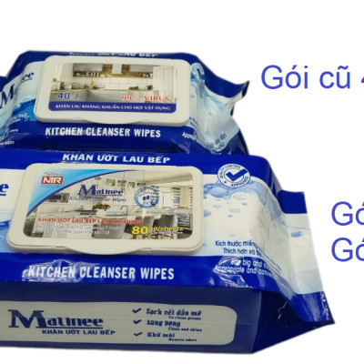 Khăn ướt lau bếp Matinee 80 tờ x 2 gói