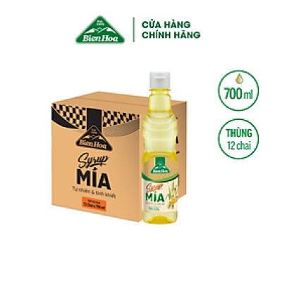 Thùng 12 Chai Syrup Mía Biên Hòa 700ml/Chai