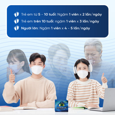 Viên Ngậm Thanh Họng Hotexcol Giúp Giảm Ho - Dịu Thanh Quản - Giảm Đau Rát Do Ho Hộp 10 vỉ x 4 viên