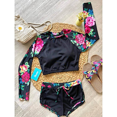 Đồ Bơi Đồ Tắm Biển Dài Tay Áo Croptop Che Nắng Chống Tia UV