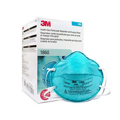 Khẩu trang kháng khuẩn, chống bụi, virus 3M 1860 (hộp 20 cái), tiêu chuẩn N95