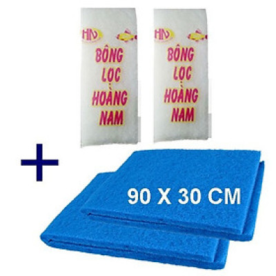 2 Xốp Lọc 90x30cm &  2 Bông Lọc 60x13cm | Vật Liệu Lọc Nước Hồ Cá Hiệu Quả