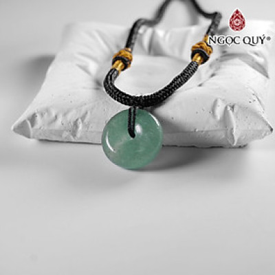 Mặt dây chuyền đồng điếu đá thạch anh dâu xanh 20mm mệnh hỏa, mộc - Ngọc Qúy Gemstones