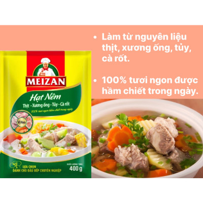 Combo 2 bịch hạt Nêm Vị Heo Meizan 400g