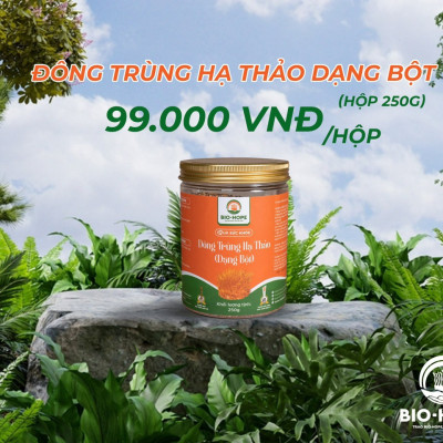 Bột Đông Trùng Hạ Thảo BIO HOPE Nguyên Chất 100% Tăng Đề Kháng, Chống Suy Nhược, Bảo Vệ Tim Mạch  - 250G