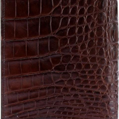 Ví Passport Huy Hoàng da cá sấu màu nâu đất HT9205