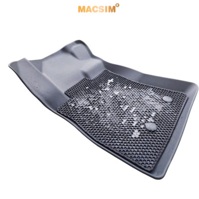 Thảm ô tô sd1 2 lớp dạng lưới lục giác Vinfast Fadil  màu đen - bề mặt cao su siêu sạch - Macsim