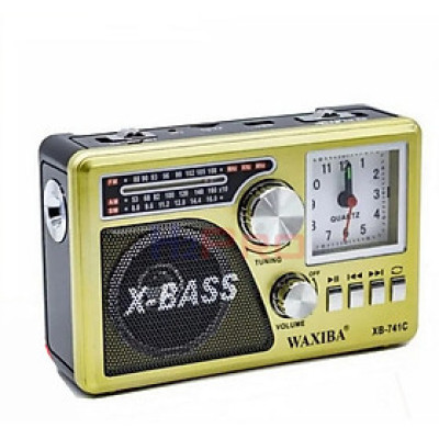 Đài Radio Nghe Nhạc, Đài Radio Waxiba XB-741C FM-AM-SW Cao Cấp-Usb-Thẻ Nhớ-Aux-Đèn Pin-Hàng Chính Hãng
