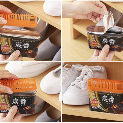 Hộp Khử Mùi Tủ Giày, Tủ Quần Áo Than Hoạt Tính Kobini Nhật Bản (150g)