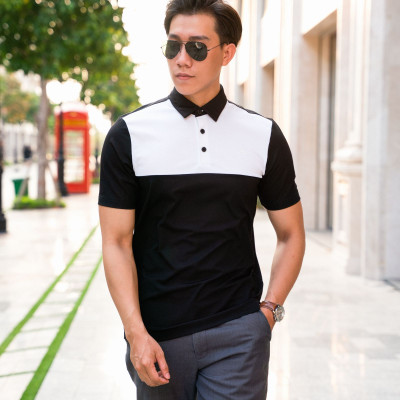 Áo Polo Nam Thể Thao Cổ Sơ Mi ALLPUR CoolMax Siêu Mát - Ngăn mùi - Màu Đen Phối Trắng