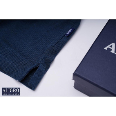 Áo polo nam cộc tay trơn màu xanh đậm aligro ALGPLO38
