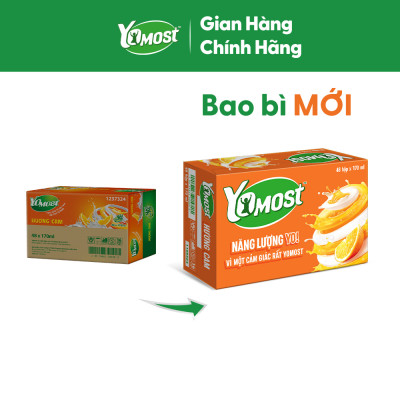 Thùng 48 Hộp Sữa Chua Lên Men Tự Nhiên Yomost Vị Cam (170ml/Hộp)