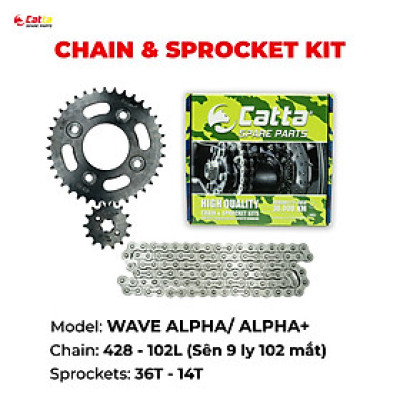 Nhông sên dĩa WAVE 110, Wave nhỏ, Wave Blade, Wave S110, tất cả các dòng xe Wave - Nhông sên dĩa CATTA chất lượng cao