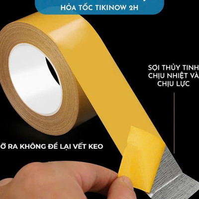 10mm*10m COMBO 2 CUỘN Keo 2 Mặt Sợi Thủy Tinh Cường Lực Dán Thảm Trải Sàn, Keo Chống Nước, Không Để Vết Keo