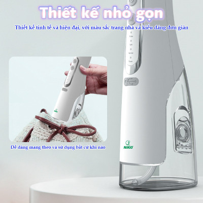 Máy Tăm Nước Cầm Tay Nikio NK-M209 - Dung Tích Lớn 360ml, Hàng Chính Hãng 