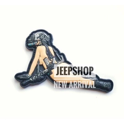 Patch nhựa PVC velcro nữ chiến binh dán ba lô, nón , quần áo , túi xách