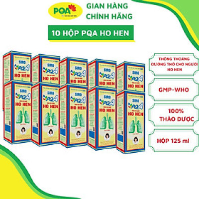 Combo 10 Hộp Siro Ho Hen PQA Thành Phần Từ Thiên Nhiên, Hỗ Trợ Thông Thoáng Đường Thở Cho Người Ho Lâu Ngày 125ml